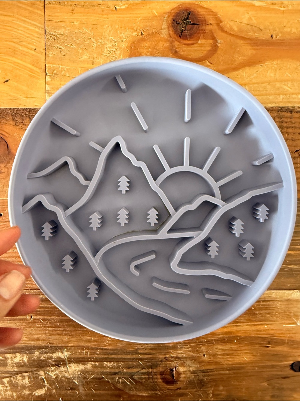 Slow Feeder Dog Bowl - Gray Scenic Design